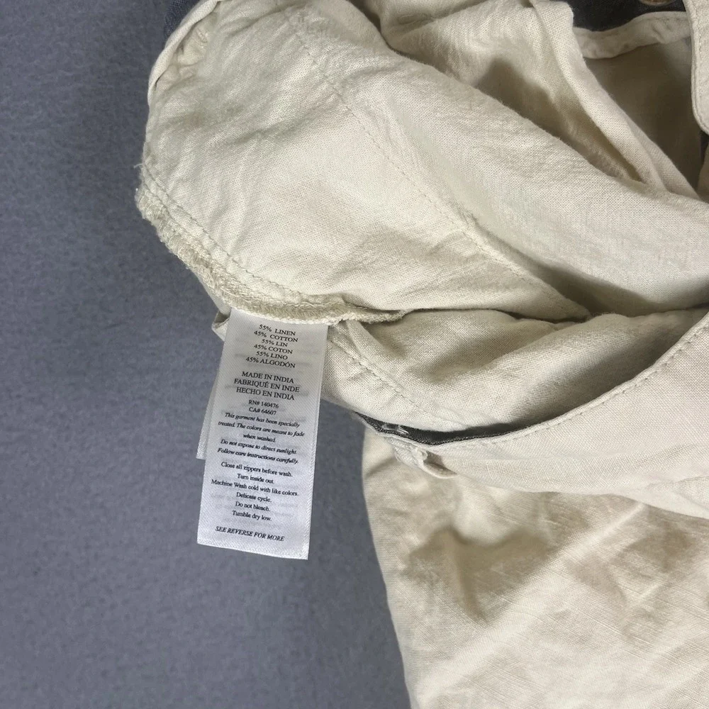 Faherty Shorts Mens Size 38 Beige Khaki Linen Blend Casual Chino Lightweight 9